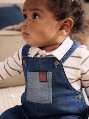 Blue Denim Baby Dungarees and Polo Bodysuit Set (0mths-3yrs) - Image 3 of 12