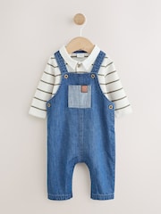 Blue Denim Baby Dungarees and Polo Bodysuit Set (0mths-3yrs) - Image 4 of 12