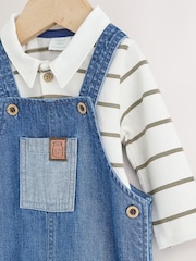 Blue Denim Baby Dungarees and Polo Bodysuit Set (0mths-3yrs) - Image 7 of 12