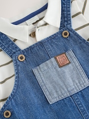 Blue Denim Baby Dungarees and Polo Bodysuit Set (0mths-3yrs) - Image 8 of 12