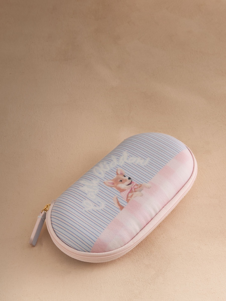 Cath Kidston Blue Stripe Corgi Print Glasses Case - Image 2 of 3