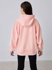Baker by Ted Baker Pink Oversized Metallic Script Logo Hoodie - Imaginea 2 din 9