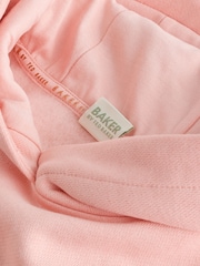 Baker by Ted Baker Pink Oversized Metallic Script Logo Hoodie - Imaginea 6 din 9
