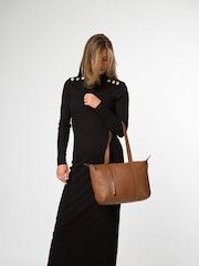 Pure Luxuries London Niva Leather Brown Tote Bag - Imagen 3 de 8