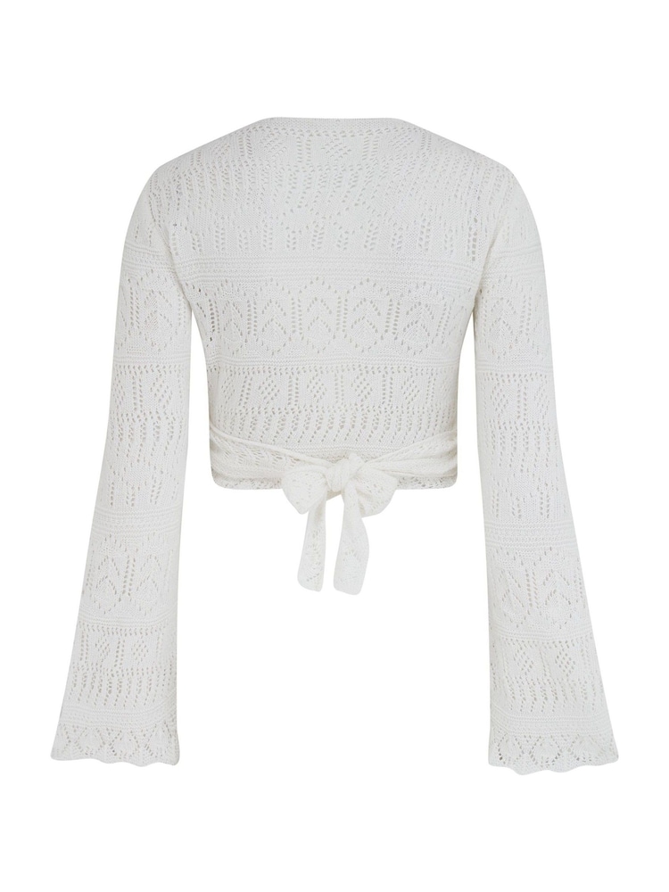 Pour Moi White Crochet Multiway Cardigan Cover Up - Image 4 of 4