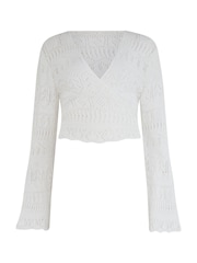 Pour Moi White Crochet Multiway Cardigan Cover Up - Image 5 of 6
