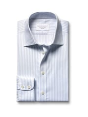 Charles Tyrwhitt Blue Non-Iron Twill Stripe Shirt - Image 4 of 6