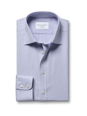 Charles Tyrwhitt Blue Non-Iron Twill Stripe Shirt - Image 4 of 6