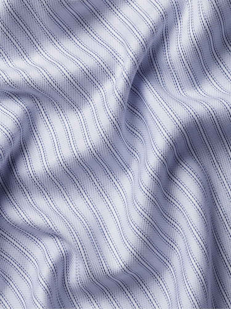 Charles Tyrwhitt Blue Non-Iron Twill Stripe Shirt - Image 6 of 6