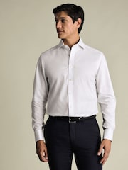 Charles Tyrwhitt White Non-Iron Greenwich Weave Cutaway Shirt - Image 1 of 6