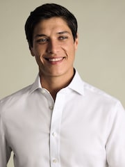 Charles Tyrwhitt White Non-Iron Greenwich Weave Cutaway Shirt - Image 2 of 6