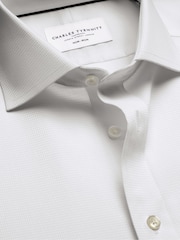 Charles Tyrwhitt White Non-Iron Greenwich Weave Cutaway Shirt - Image 5 of 6