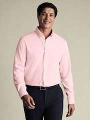 Charles Tyrwhitt Pink Non Iron Pinpoint Oxford Shirt - Image 1 of 6