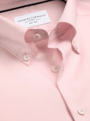 Charles Tyrwhitt Pink Non Iron Pinpoint Oxford Shirt - Image 5 of 6