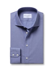 Charles Tyrwhitt Blue Non-Iron Cutaway Collar Poplin Shirt - Image 4 of 6