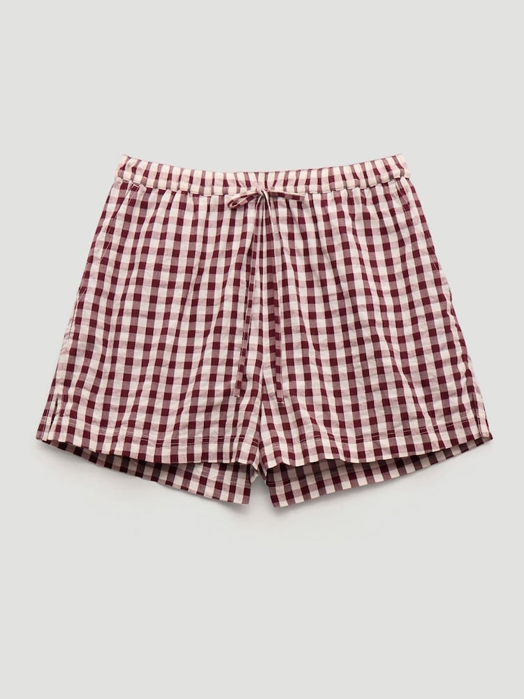 Hush Red Ernie Gathered Gingham Beach Shorts - Image 5 of 5 Hush Red Ernie Gathered Gingham Beach Shorts - Image 5 of 5