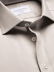 Charles Tyrwhitt Natural Non-Iron Greenwich Weave Cutaway Shirt - Image 5 of 6