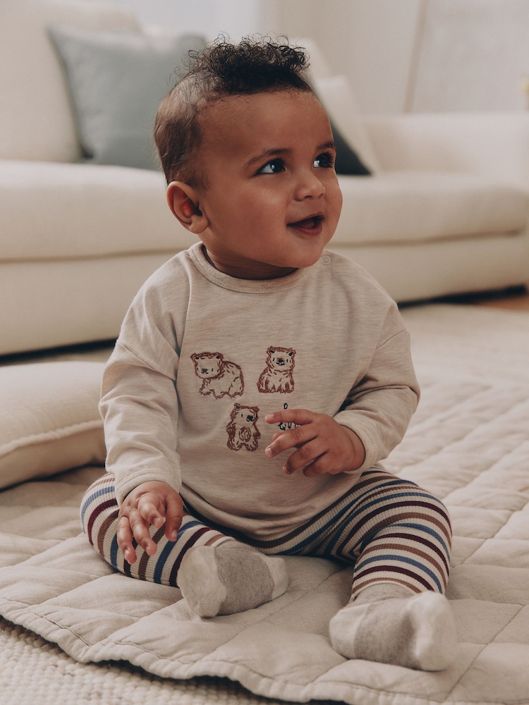 Oso neutro - Conjunto de top y leggings para bebé (0 meses-2 años) - Imagen 1 de 3 Oso neutro - Conjunto de top y leggings para bebé (0 meses-2 años) - Imagen 1 de 3