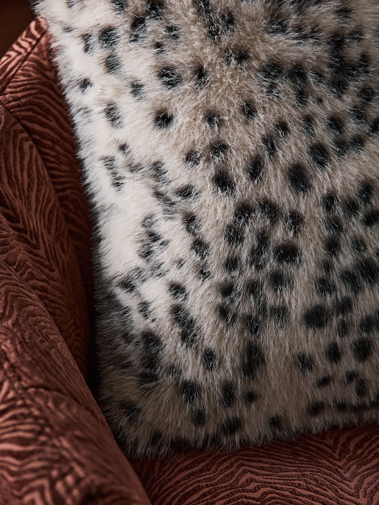 Monochrome Faux Fur Dalmatian Cushion - Image 2 of 4