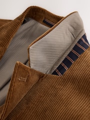 Tan Brown Regular Fit Corduroy Blazer - Image 10 of 13