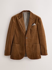 Tan Brown Regular Fit Corduroy Blazer - Image 8 of 13