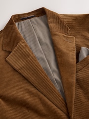 Tan Brown Regular Fit Corduroy Blazer - Image 9 of 13