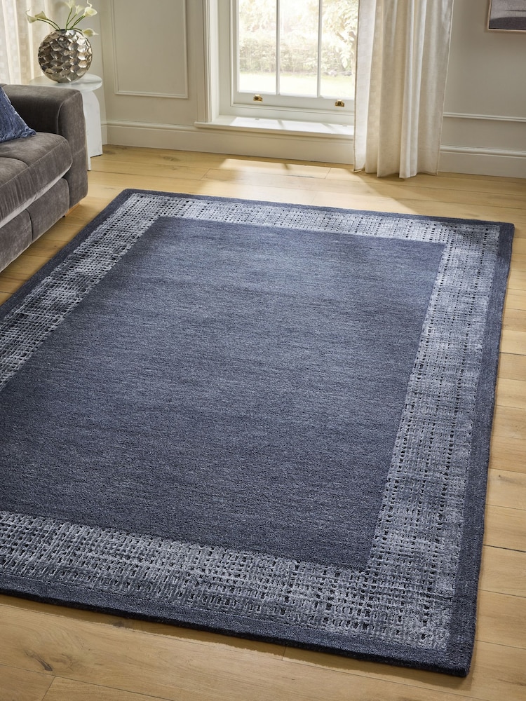 Navy Collection Luxe Cera Border Rug - Image 1 of 5 Navy Collection Luxe Cera Border Rug - Image 1 of 5