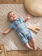 Blue/Green Check Woven Dungaree and Bodysuit Set (0mths-2yrs) - Image 1 of 5