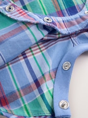 Blue/Green Check Woven Dungaree and Bodysuit Set (0mths-2yrs) - Image 14 of 15