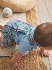 Blue/Green Check Woven Dungaree and Bodysuit Set (0mths-2yrs) - Image 5 of 5