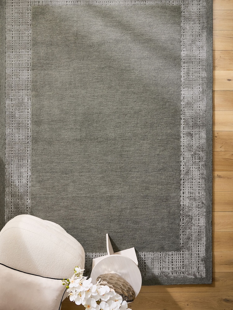 Grey Collection Luxe Cera Border Rug - Image 2 of 4 Grey Collection Luxe Cera Border Rug - Image 2 of 4