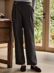 Grey N. Premium Heavyweight Ponte Barrel Leg Trousers - Image 3 of 8