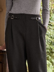 Grey N. Premium Heavyweight Ponte Barrel Leg Trousers - Image 5 of 8
