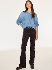 Chocolate Brown Cord Bootcut Trousers With Modal - Image 1 of 9