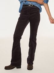 Chocolate Brown Cord Bootcut Trousers With Modal - Image 4 of 9