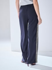 Bleumarin albastru - Pantaloni largi cu dungi laterale - Imaginea 4 din 8