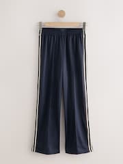 Bleumarin albastru - Pantaloni largi cu dungi laterale - Imaginea 6 din 8