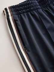 Bleumarin albastru - Pantaloni largi cu dungi laterale - Imaginea 8 din 8