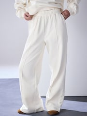 Ecru White Wide Leg Joggers - Image 3 of 8