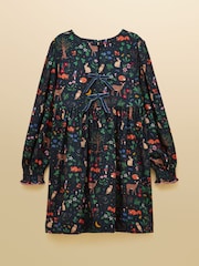 Joules Girls' Darla Navy Woodland Long Sleeve Dress - Image 2 of 4