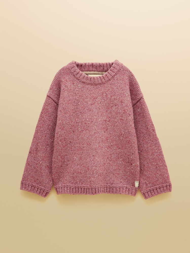Joules Kids' Fisherman Pink Rib Jumper - Image 1 of 4