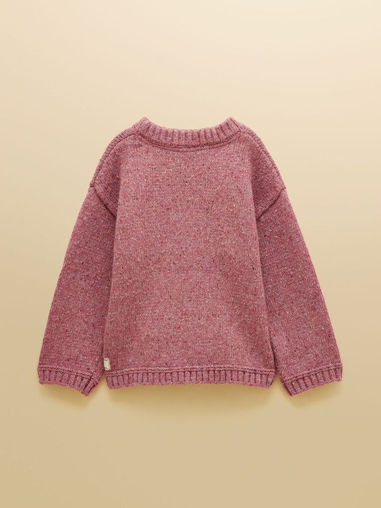 Joules Kids' Fisherman Pink Rib Jumper - Image 2 of 4