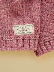 Joules Kids' Fisherman Pink Rib Jumper - Image 3 of 4