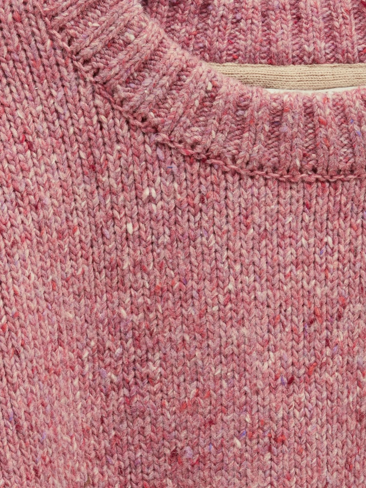 Joules Kids' Fisherman Pink Rib Jumper - Image 4 of 4