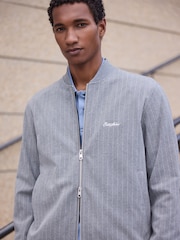 Graue Streifen - N. Premium Embroidered Bomber Jacket - Bild 3 von 9