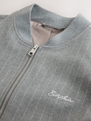 Graue Streifen - N. Premium Embroidered Bomber Jacket - Bild 8 von 9