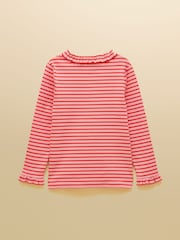 Röd &; Rosa - Joules Girls' Sophie Long Sleeve Ribbed Top - Bild 2 av 5