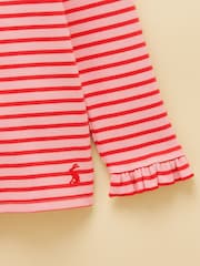 Röd &; Rosa - Joules Girls' Sophie Long Sleeve Ribbed Top - Bild 3 av 5