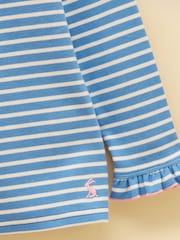 Cream & Blå - Joules Girls' Sophie Long Sleeve Ribbed Top - Bild 3 av 4