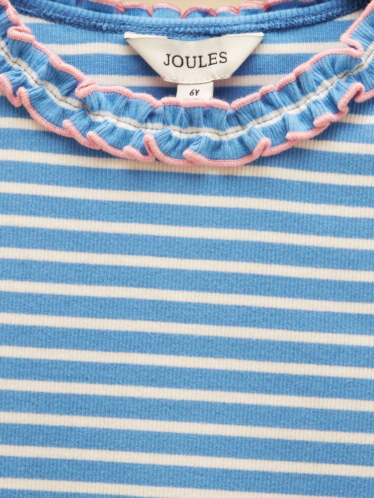 Cream & Blå - Joules Girls' Sophie Long Sleeve Ribbed Top - Bild 4 av 4